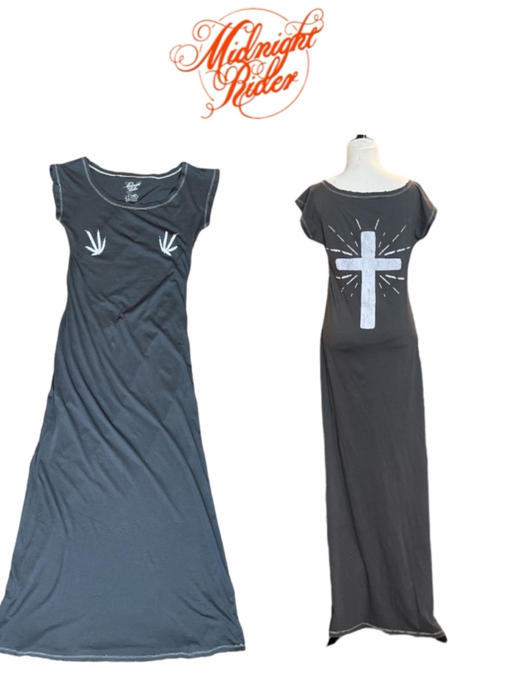 MIDNIGHT RIDER X NUDIE’S RODEO TAILORS CROSS GRAPHIC MAXI DRESS BOHO WESTERN